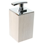 Gedy PA81-02 White Short Soap Dispenser in Wood